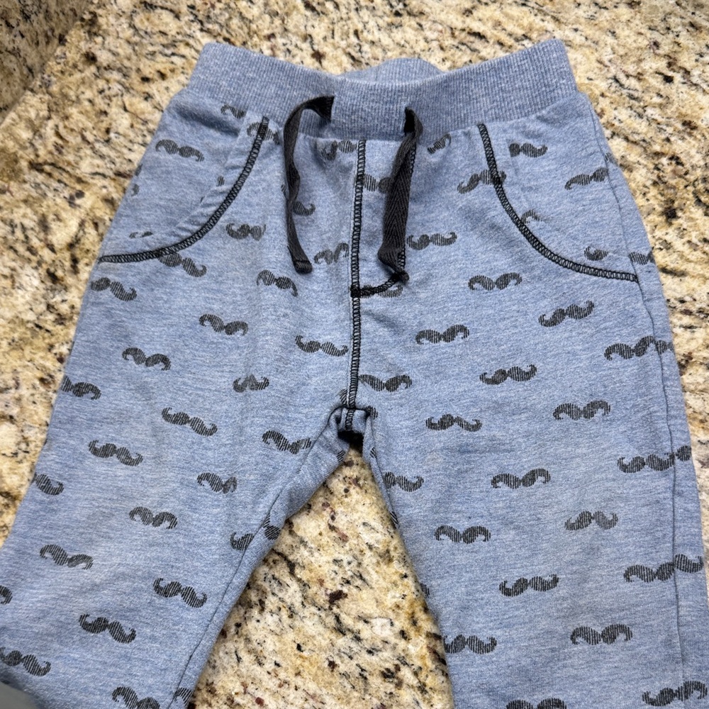 Petit Lem Jogger Pants with Mustache Print